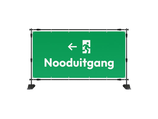 Nooduitgang spandoek - eventspandoek.nl