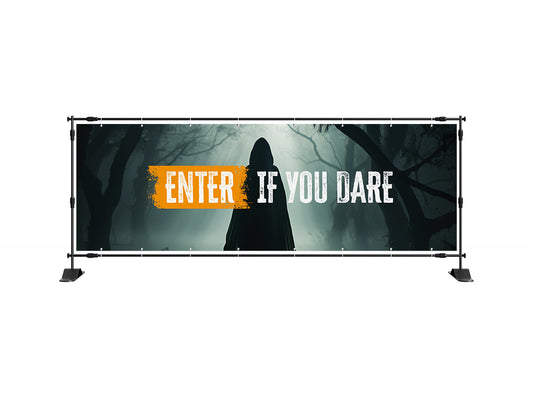 Halloween spandoek - Enter if you dare!