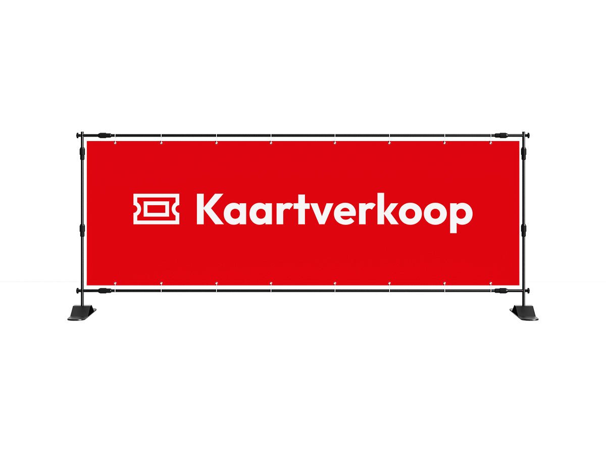 Kaartverkoop spandoek (8 kleuren) - eventspandoek.nl