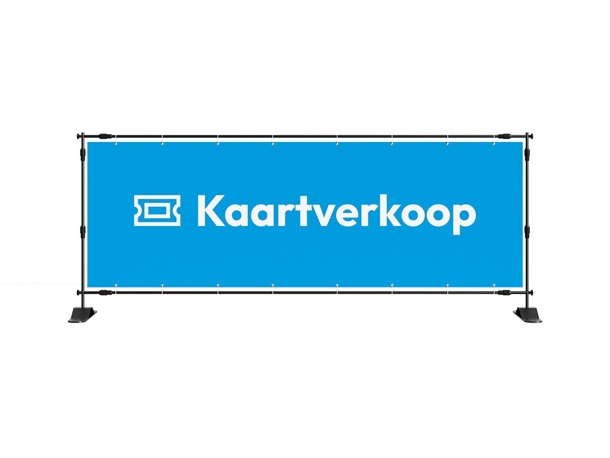 Kaartverkoop spandoek (8 kleuren) - eventspandoek.nl