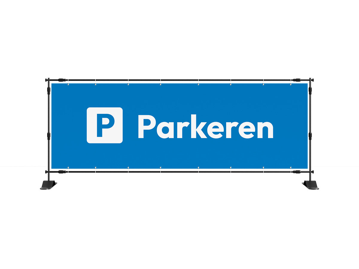 Parkeren spandoek (2 kleuren) - eventspandoek.nl