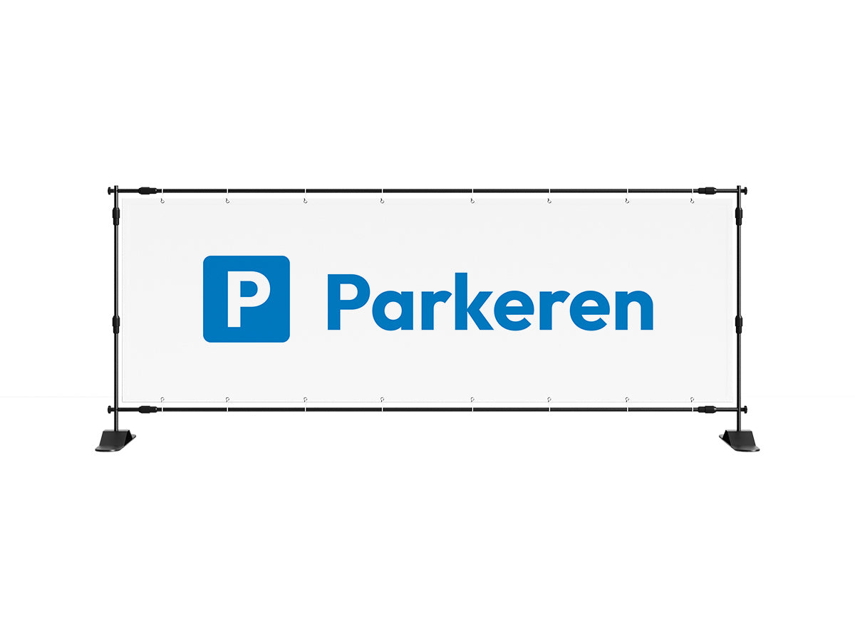 Parkeren spandoek (2 kleuren) - eventspandoek.nl