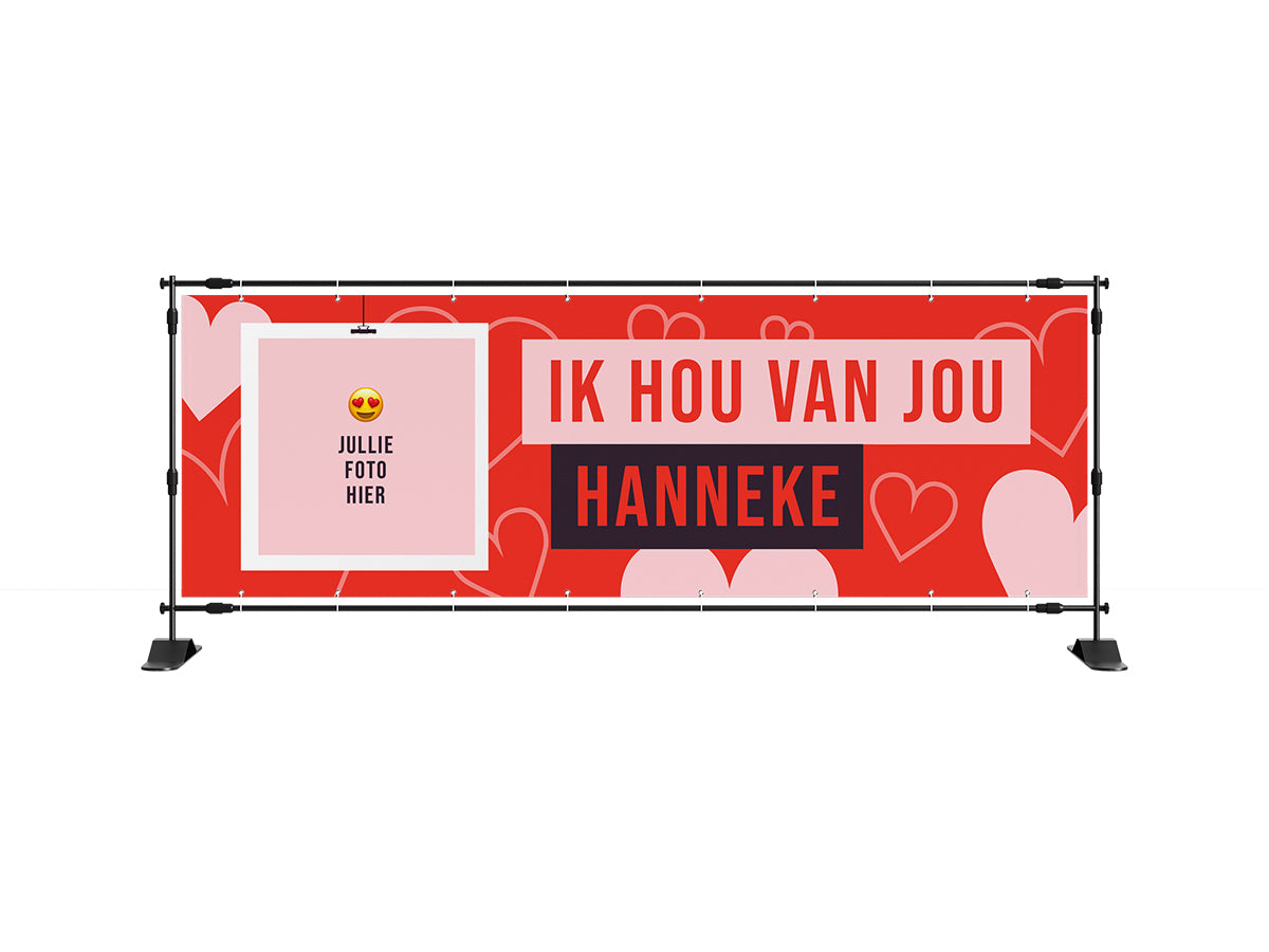 Spandoek Valentijn (Ik hou van jou) - eventspandoek.nl