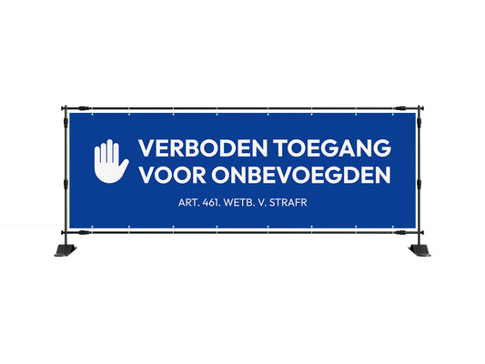 Verboden toegang spandoek - eventspandoek.nl