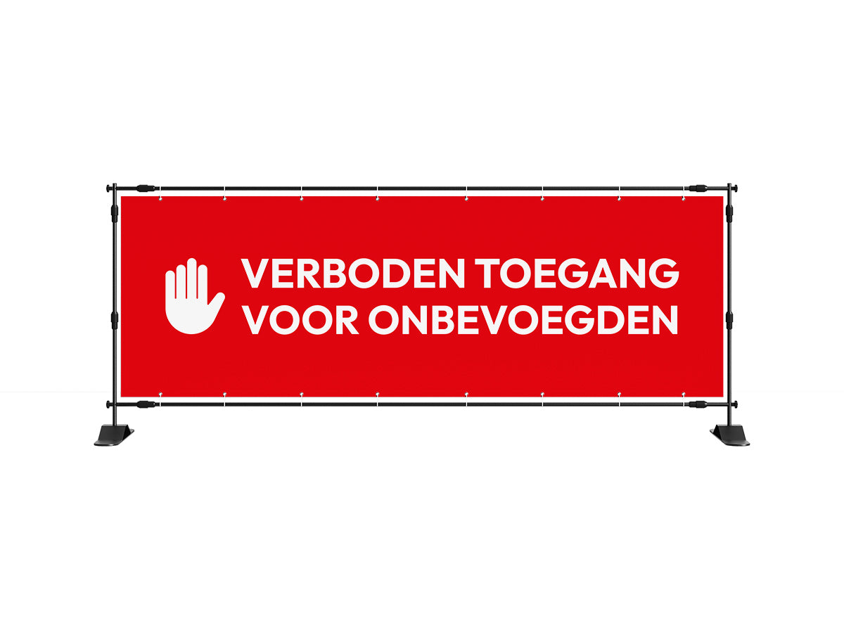 Verboden toegang spandoek - eventspandoek.nl