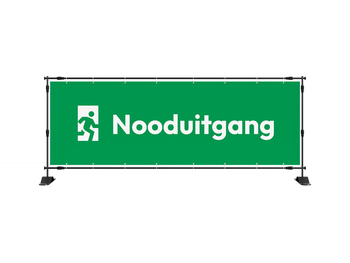 Nooduitgang spandoek - eventspandoek.nl