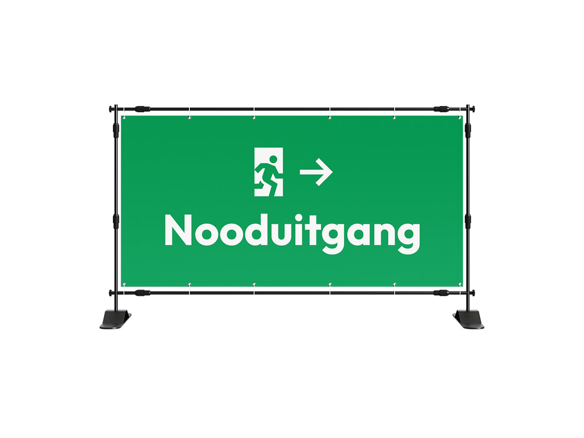 Nooduitgang spandoek - eventspandoek.nl